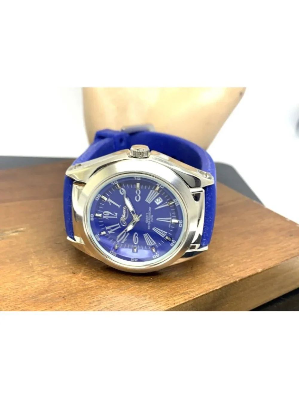 Reliance By Croton Men's Watch RE306051 Quartz Blue Dial Rubber Strap 42mm